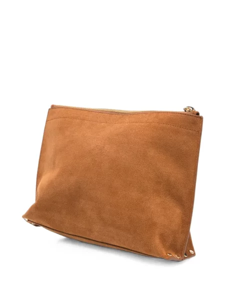Geantă plic A.p.c. din piele de căprioară cu imagine maro