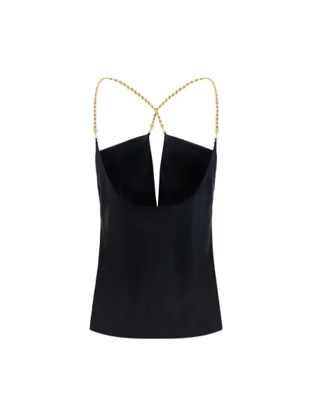 Satynowy top Salvatore Ferragamo czarny