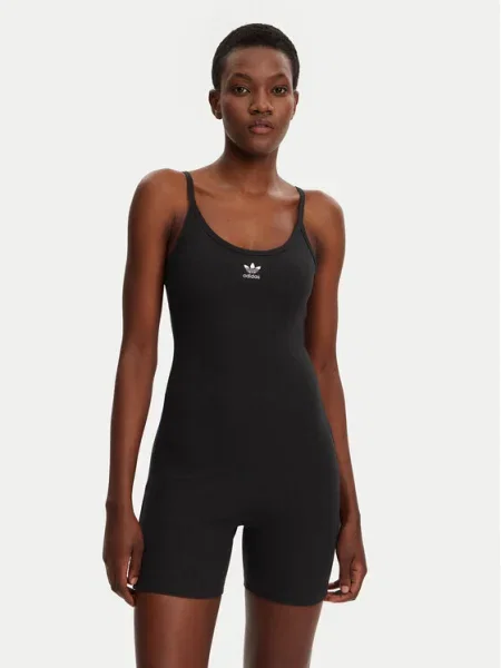 Гащеризон adidas Originals Essentials RIB Onesie с овално деколте черно