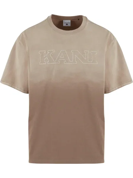 Karl Kani Tricou bej închis / gri taupe alb