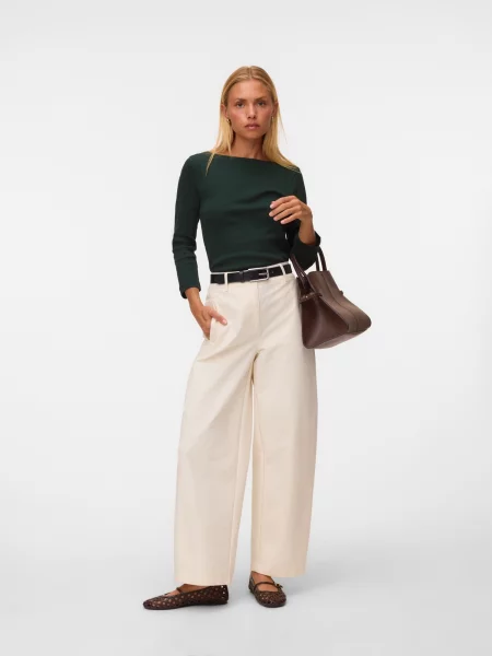 VERO MODA Tričko VMCHLOE PANDA tmavozelená