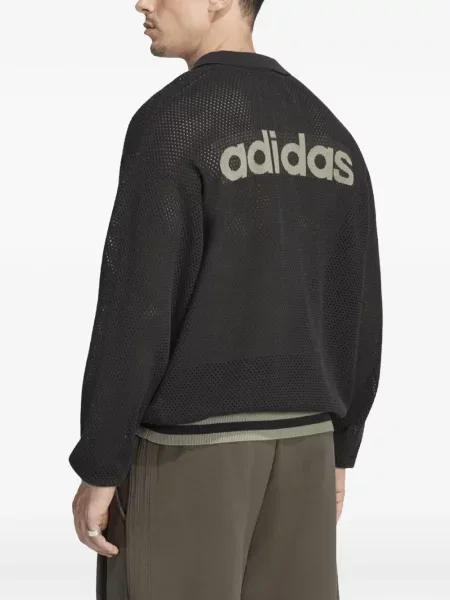 Hanorac Adidas cu broderie alergare plasă negru