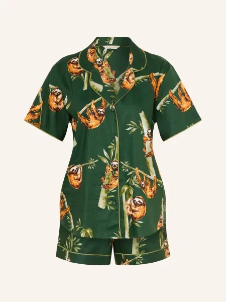 Cyberjammies Krátké Pyžamo / hnědá / světle zelená