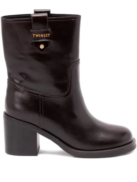 Botine Twinset din piele maro