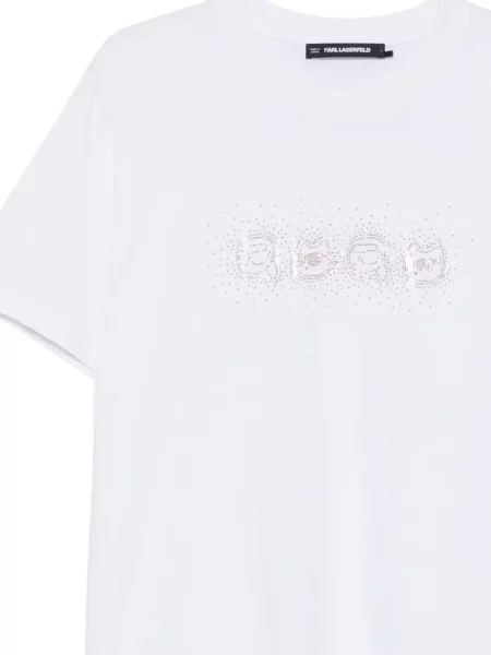 Stras tricou Karl Lagerfeld alb