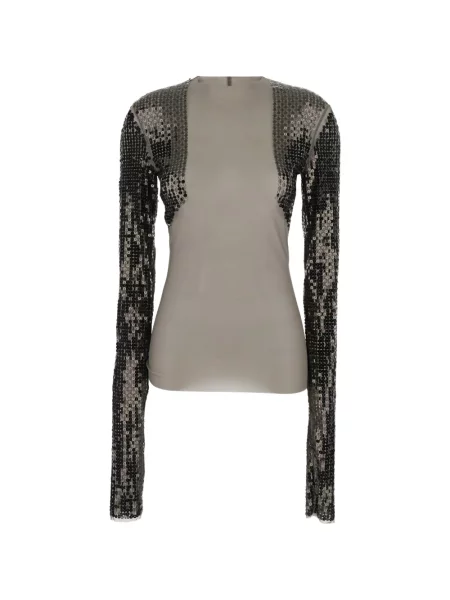 Top Rick Owens cu paiete gri