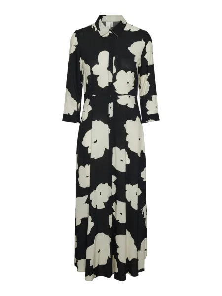 Y.A.S Rochie tip bluză YASSAVANNA negru / murdar alb