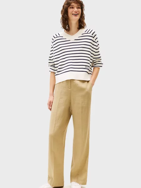 Льняные брюки Tommy Hilfiger бежевые