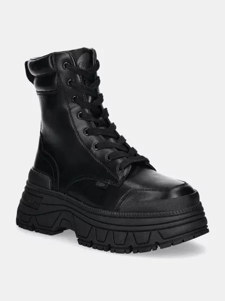 Боти Buffalo Fusion Lace Up Mid с платформа черно