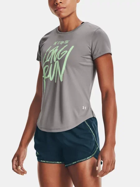 Lung tricou Under Armour alergare gri