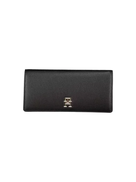 Lniany portfel Tommy Hilfiger czarny