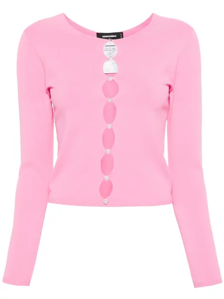 Kardigan Dsquared2 z perełkami różowy
