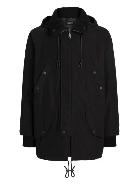 Geacă Dolce & Gabbana cu glugă negru