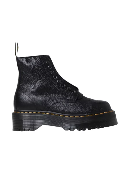 Botki Dr. Martens skórzane na platformie czarne