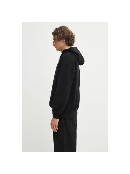 No Problemo bluza Reverse Fleece Hoodie z kapturem z aplikacją czarny