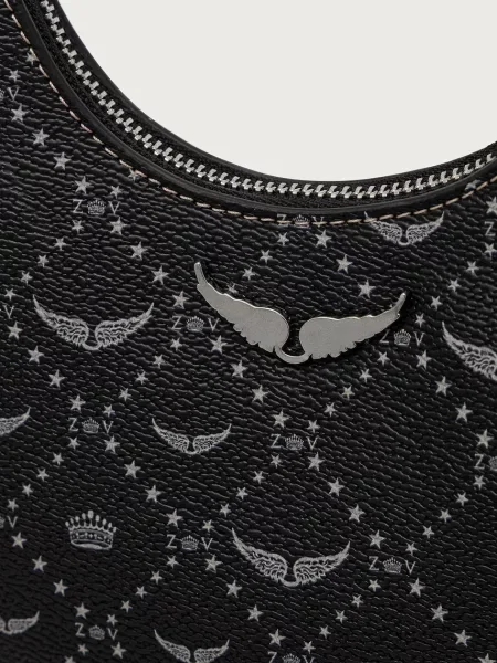 Zadig&Voltaire Bőr hobo táska Z NIGHT OUT fekete