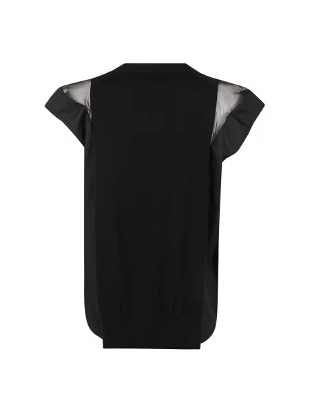 Dzianinowy sweter Sacai czarny