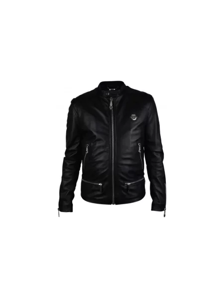 Kurtka skórzana Philipp Plein czarna