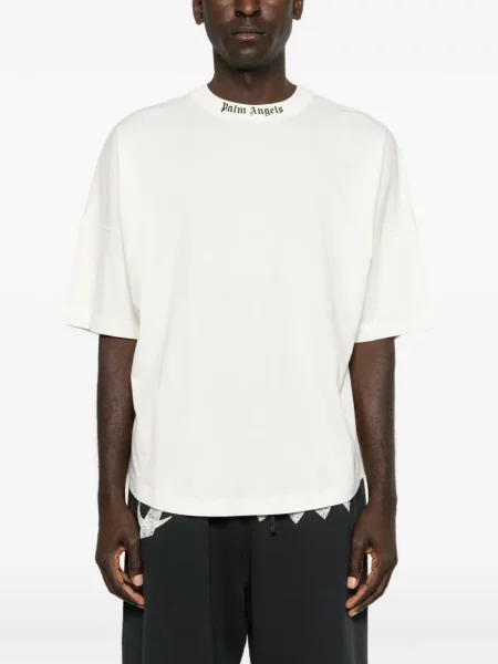 Tricou Palm Angels cu imagine alb