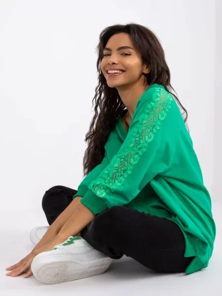 Bluză Fashionhunters casual verde