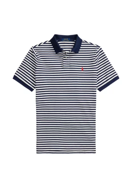 Хавлиени препасан карирана риза Polo Ralph Lauren синьо