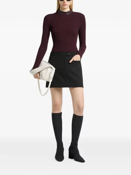 Gulerat pulover Courreges tricotate violet