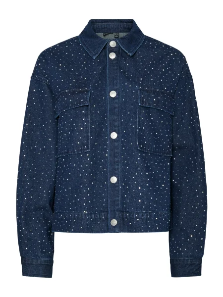 PIECES Geacă de primăvară-toamnă PCROBERTA bleumarin / argintiu