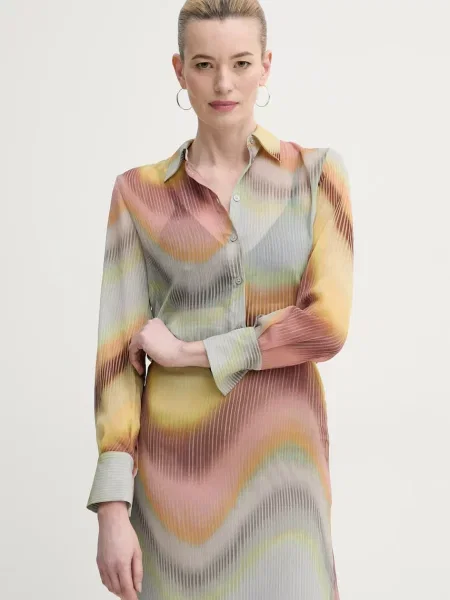 PS Paul Smith camasa femei cu guler clasic regular albastru