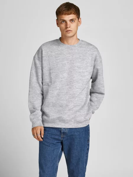 Světle šedá žíhaná mikina Jack & Jones Brink bílá