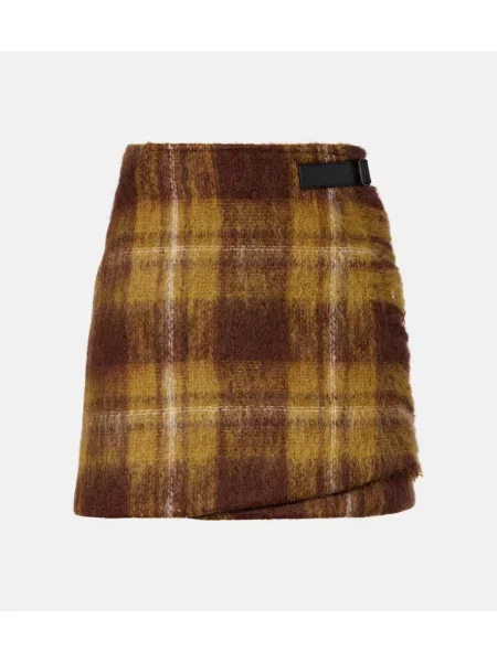 Spódnica Loewe wełniana w kratkę żółta