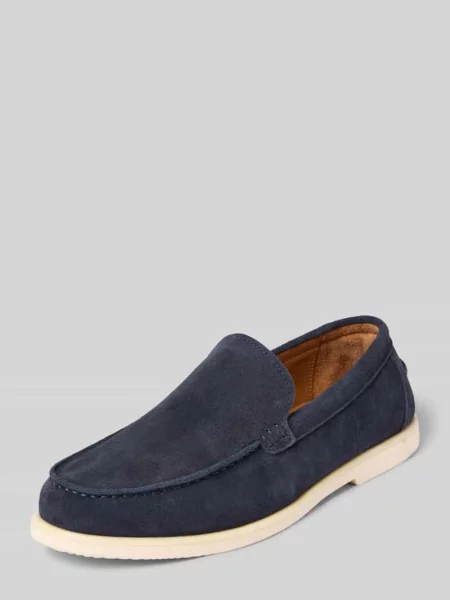 Loafersy z naturalnej skóry model OWEN' Selected Homme granatowe