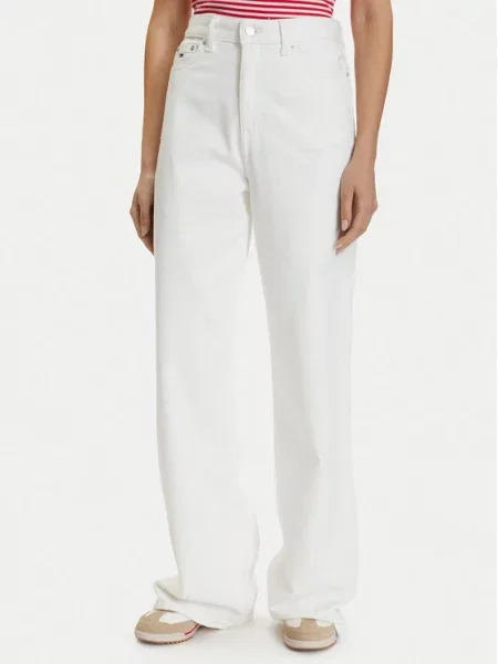Tommy Jeans Jeans hlače Straight Leg bela
