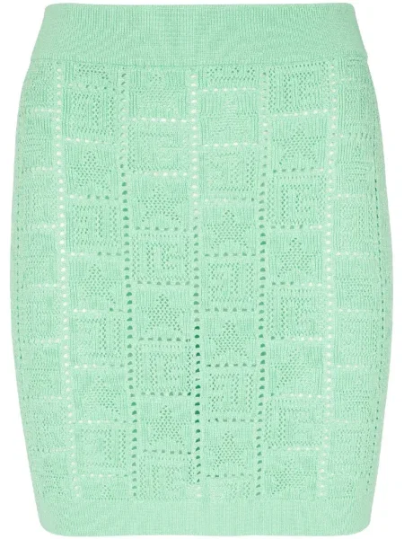 Fustă Balmain tricotate verde
