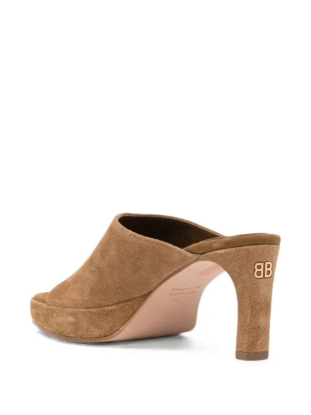 Sandale Balenciaga din piele de căprioară cu platformă maro