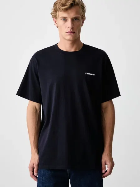 Carhartt WIP S/S Script Embroidery T-Shirt ATOM BLUE/WHITE tricou din pentru bărbați alb