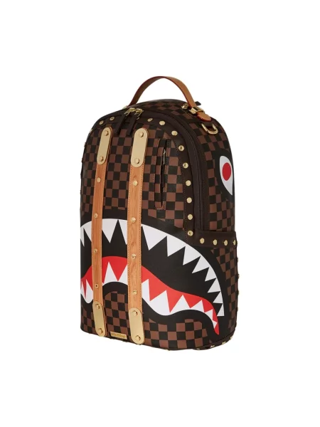 Plecak Sprayground skórzany w miejskim stylu brązowy