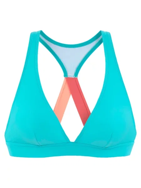 LASCANA ACTIVE Sutien de costum de baie sport albastru aqua / corai / pepene roșu