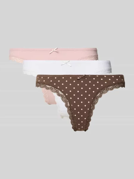 Stringi z mieszanka bawełny w zestaw 3 szt. Jake*s Casual różowe