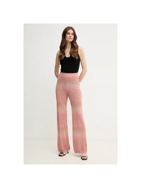 OUI spodnie proste high waist różowy