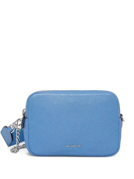 Plisirani prugasti novčanik Michael Michael Kors s printom smeđa