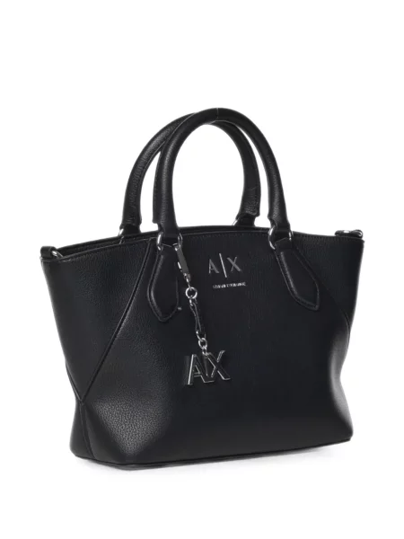 Shopper kabelka Armani Exchange s autogramem černá