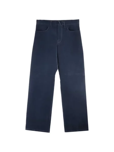Pantaloni Omar Afridi de catifea albastru