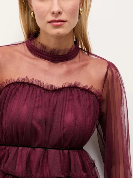 Блуза Answear.LAB дамска с изчистен дизайн бордо