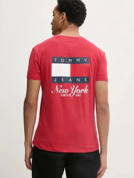 Kratka majica Tommy Jeans rdeča
