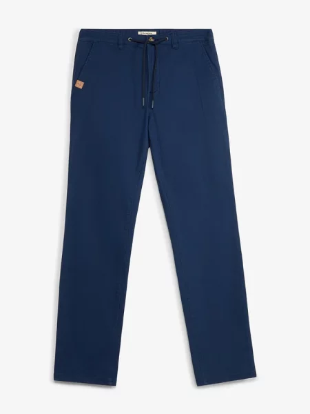 Spodnie chinosy classic fit ze stretchem i szeroką nogawką straight niebieskie