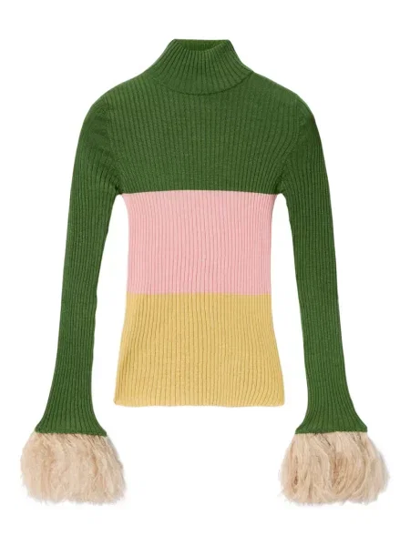 Pulover La Doublej cu broderie verde