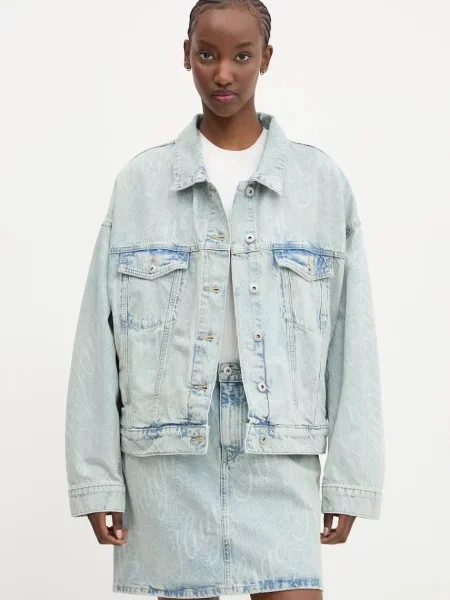 Hugo Blue geaca jeans de tranzitie albastru