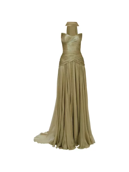 Rochie maxi Iris Serban fără bretele verde