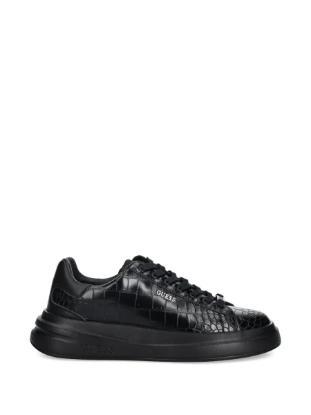 Sneakerși Guess cu șireturi din dantelă negru