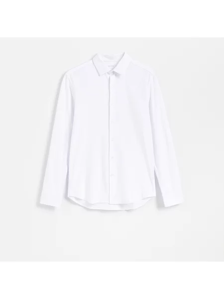 Reserved Jednobarevná košile slim fit bílá
